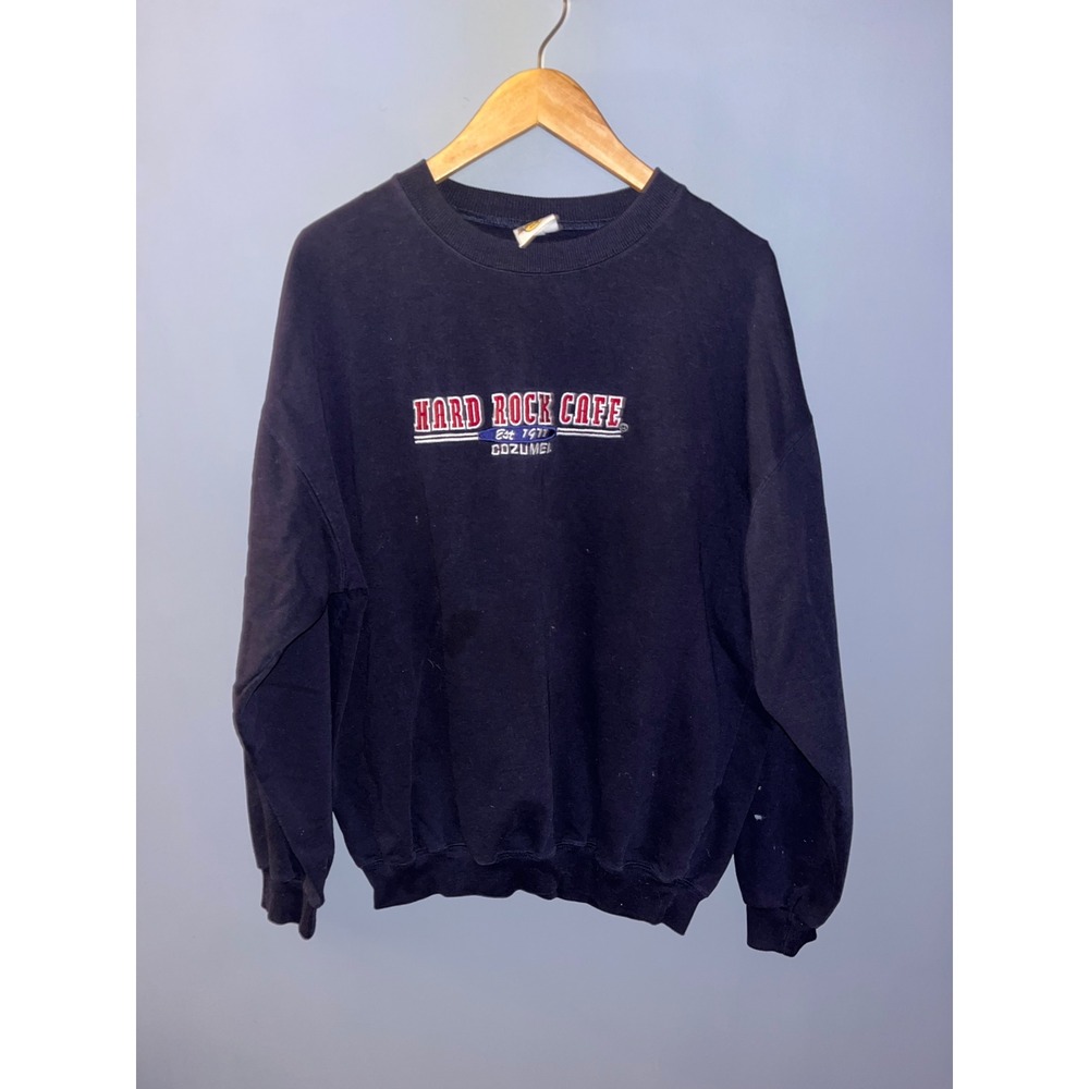 Hard Rock Cafe Sweatshirt Pullover Navy Blue‎ Est 1971 Cozumel Size L